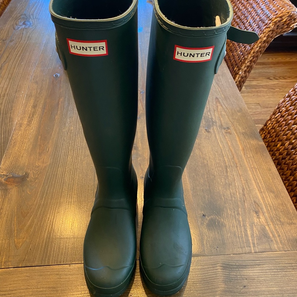 Hunter Green Womens Original Tall Rain Boots size 9